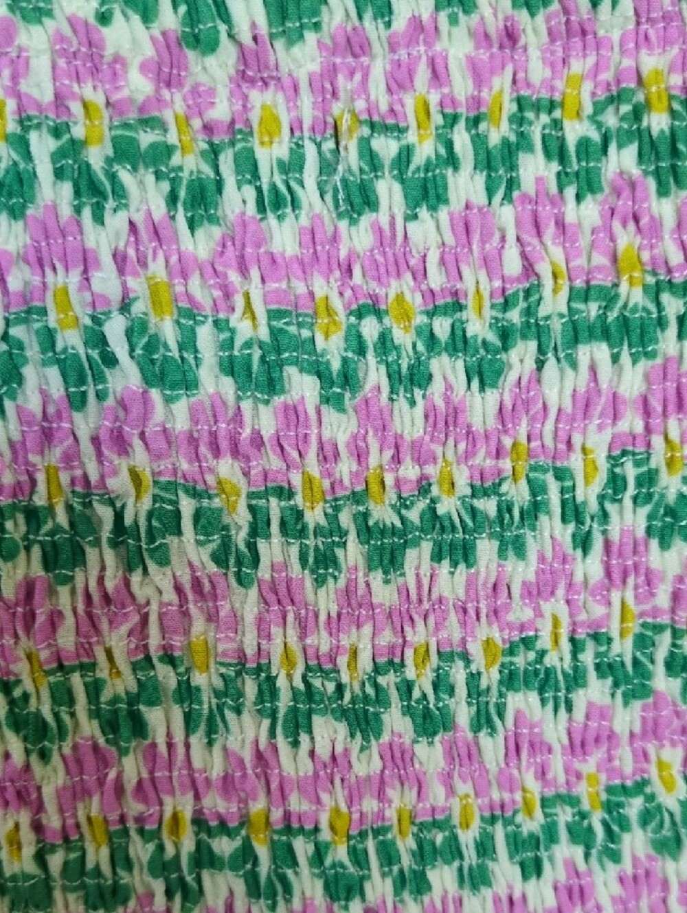 Zara Pink & Green Floral Smocked Mini Skirt/Tube Top - Picture 3 of 5